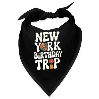 New York Birthday Trip Blumendesign - Bandana - Schwarz - Vorne
