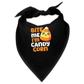 Candy Corn Bite Me, I'M Candy Corn - Bandana - Schwarz - Vorne