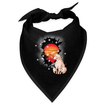 Schaf Schafe Sonnenuntergang Lamm Lämmer Kind - Bandana - Schwarz - Vorne