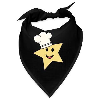 Stern Koch Köche Köchin Kochkunst kochen - Bandana - Schwarz - Vorne