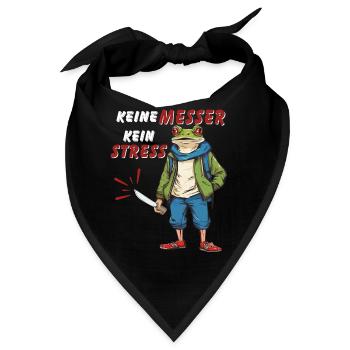 KEINE MESSER KEIN STRESS - Bandana - Schwarz - Vorne