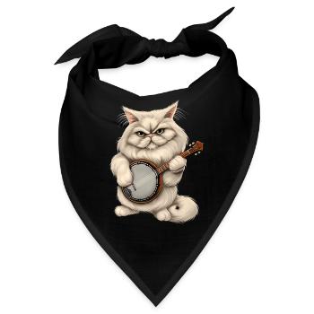 Persische Katze Bluegrass Banjo Spieler - Bandana - Schwarz - Vorne
