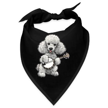 Pudelhund Bluegrass Banjo Spieler - Bandana - Schwarz - Vorne