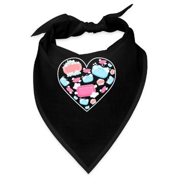 Seifenherzen für Sauberkeit und Pflege - Bandana - Schwarz - Vorne