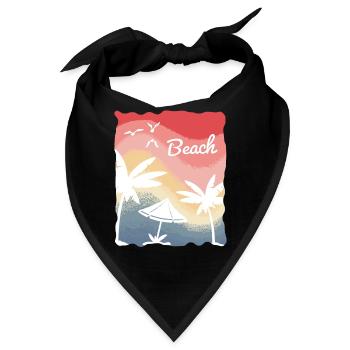 Strand Meer Surfen Urlaub Palmen - Bandana - Schwarz - Vorne
