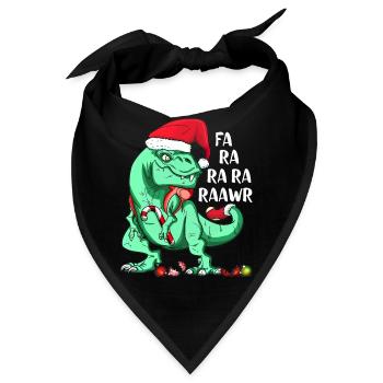 Funny T-Rex in Santa Hat FA RA RAWR Christmas Gift - Bandana - Schwarz - Vorne