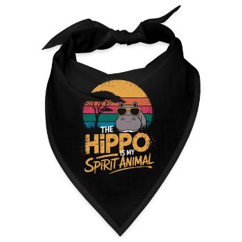 Das Nilpferd Ist Mein Spiritueller Begleiter - Bandana - Schwarz - Vorne