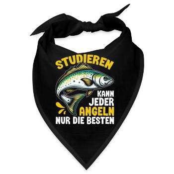 Angler Angelrute Witziges Fischer Hobbyfischer - Bandana - Schwarz - Vorne