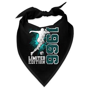 1966 Geburtsjahr Geburtstag Fußball - Bandana - Schwarz - Vorne