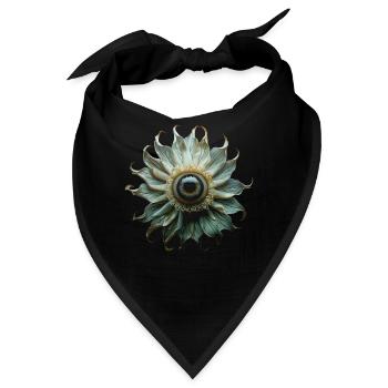 Weirdcore Ästhetische Blume Menschlicher Augapfel - Bandana - Schwarz - Vorne