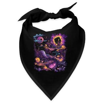 Weirdcore Ästhetischer Albtraum Dreamcore Pastell - Bandana - Schwarz - Vorne