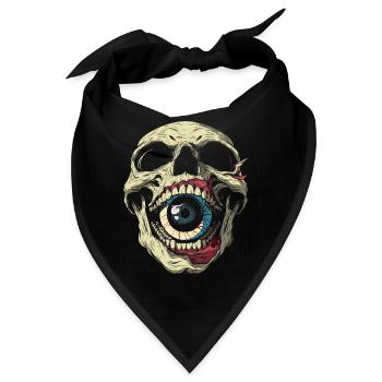 Weirdcore Ästhetisch Totenkopf Augapfel Gruselig S - Bandana - Schwarz - Vorne