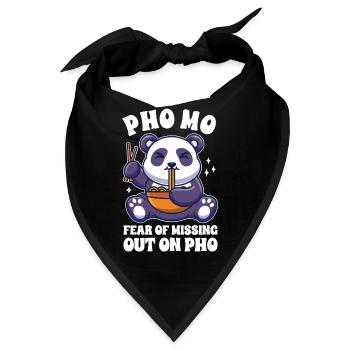 Lustige Pho Süßer Panda Eating Pho - Bandana - Schwarz - Vorne