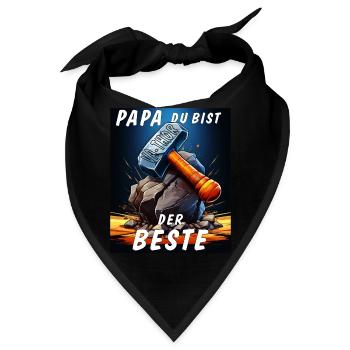 VA-THOR HAMMER PAPA DU BIST DER BESTE - Bandana - Schwarz - Vorne