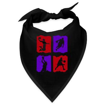 Basketball Tshirt B-Ball Dunking Rebound Spieler - Bandana - Schwarz - Vorne