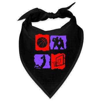 Basketball Tshirt B-Ball Dunking Rebound Spieler - Bandana - Schwarz - Vorne
