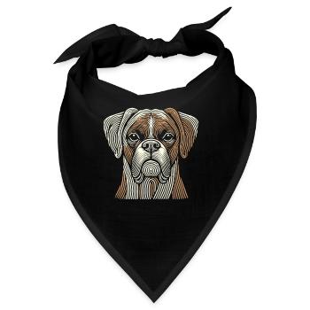 Boxer Hund Deutscher Boxer Fingerabdruck - Bandana - Schwarz - Vorne
