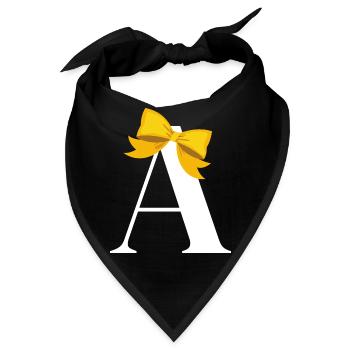 Gelber Schleifenbuchstabe - Bandana - Schwarz - Vorne