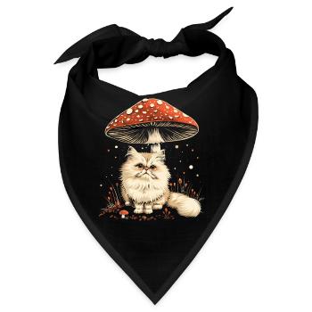 Cottagecore Ästhetische Perserkatze Pilz Witchy Fl - Bandana - Schwarz - Vorne