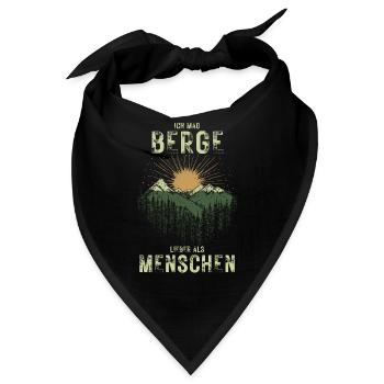 Berge lieber als Menschen Wandern für Naturfreunde - Bandana - Schwarz - Vorne