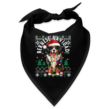 Bernese Navidad Weihnachts-Bernese-Mountain-Dog - Bandana - Schwarz - Vorne
