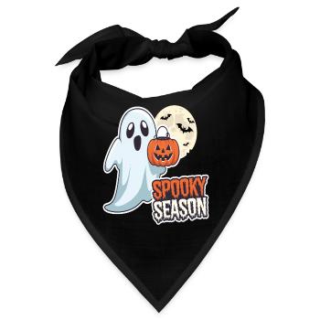 Cute Halloween Ghost Spooky Season Ghost - Bandana - Schwarz - Vorne