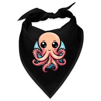 Bezaubernder Kawaii Oktopus - Bandana - Schwarz - Vorne