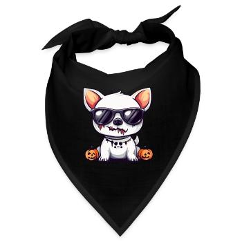 Hund Halloween Zombie Cool - Bandana - Schwarz - Vorne