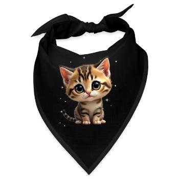 Kätzchen Sternchen Motiv - Bandana - Schwarz - Vorne