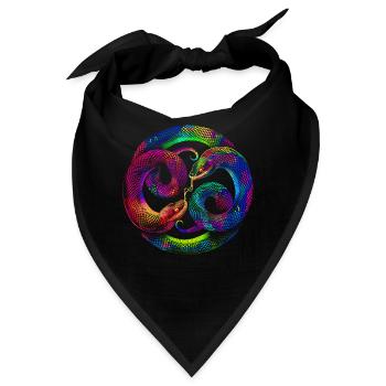 Schlange Reptil Popart - Bandana - Schwarz - Vorne