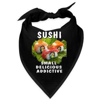 SUSHI SMALL DELICIOUS ADDICTIVE - Bandana - Schwarz - Vorne