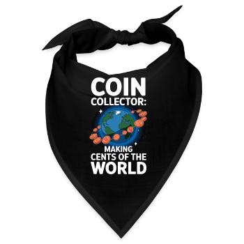 Coin Collector Coin Collection Numismatic History - Bandana - Schwarz - Vorne