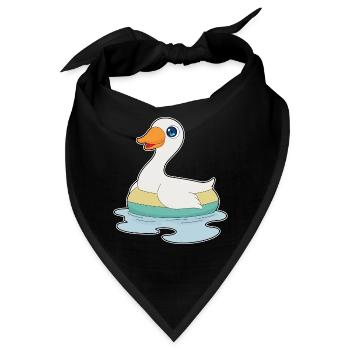Ente Schwimmen Schwimmring - Bandana - Schwarz - Vorne