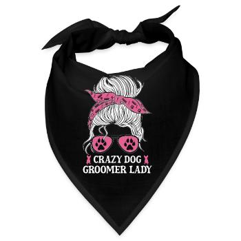 Hundegruamwelpen Haustier -Pflege -Job Salon - Bandana - Schwarz - Vorne