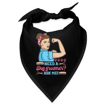 Hundegruamwelpen Haustier -Pflege -Job Salon - Bandana - Schwarz - Vorne