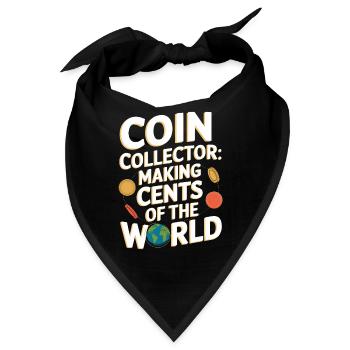 Coin Collector Coin Collection Numismatic History - Bandana - Schwarz - Vorne