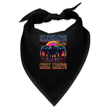 Elefantenelefanten unter Neonlichtern - Bandana - Schwarz - Vorne