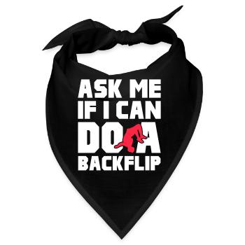 Backflip Salto Akrobatik Parkour Turnen Geschenk - Bandana - Schwarz - Vorne