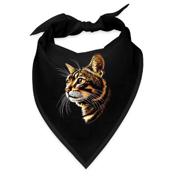 Bengal Katze Leopard Cat Leopardette Bengal Katzen - Bandana - Schwarz - Vorne