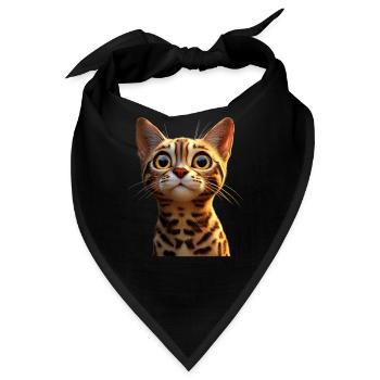 Bengal Katze Leopard Cat Leopardette Bengal Katzen - Bandana - Schwarz - Vorne