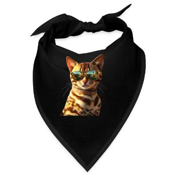 Bengal Katze Leopard Cat Leopardette Bengal Katzen - Bandana - Schwarz - Vorne