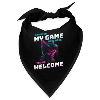I just paused my game to be here Lustige VR Katze - Bandana - Schwarz - Vorne