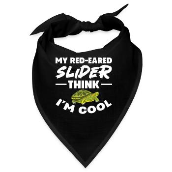 My Red-Eared Slider Think I'm Cool Pet Turtle - Bandana - Schwarz - Vorne