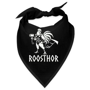 Hahn Roosthor lustige Wikinger Huhn Wortspiel Neuheit - Bandana - Schwarz - Vorne