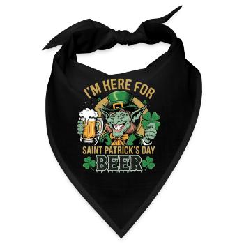 St. Patrick`s Day Beer Leprechaun Kobold Bier - Bandana - Schwarz - Vorne