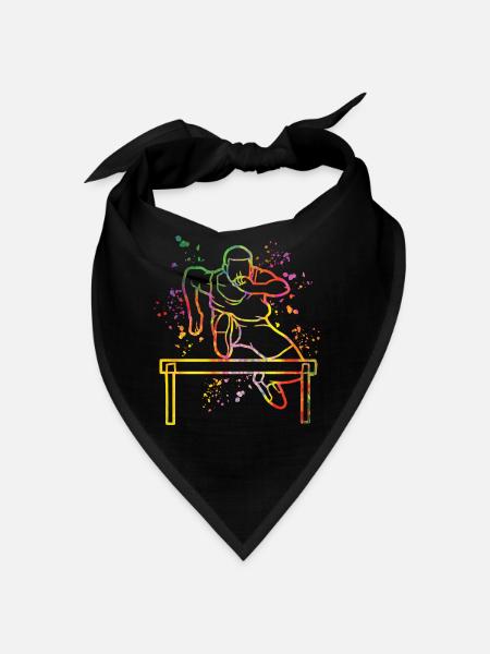 Course de haies Course d’obstacles Courses de haies pour enfants - Bandana - noir - Devant
