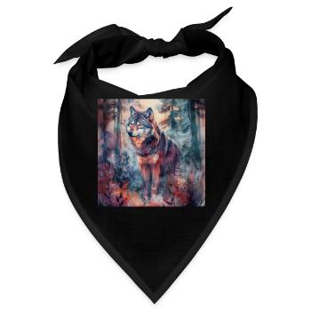 Wolf - Bandana - Schwarz - Vorne