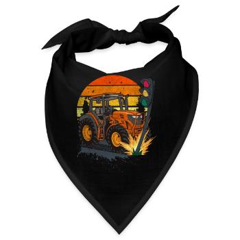 Die Ampel muss weg! Traktor rammt Ampel - Bandana - Schwarz - Vorne