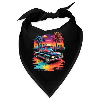 Retro Car Cruiser bei Sonnenuntergang - Bandana - Schwarz - Vorne