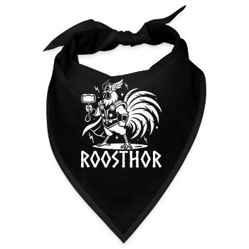 Hahn Roosthor lustige Wikinger Huhn Wortspiel Neuheit - Bandana - Schwarz - Vorne